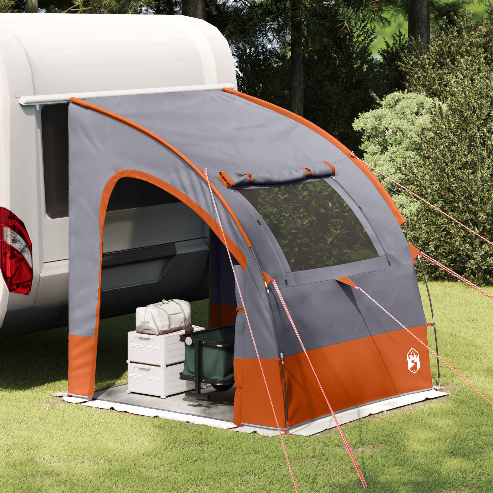 Image of Canopy Tent 194 X 180 X 210 Cm Grey And Orange , Camping Tent, Modern , Portable Accessories, Family, Festival, For