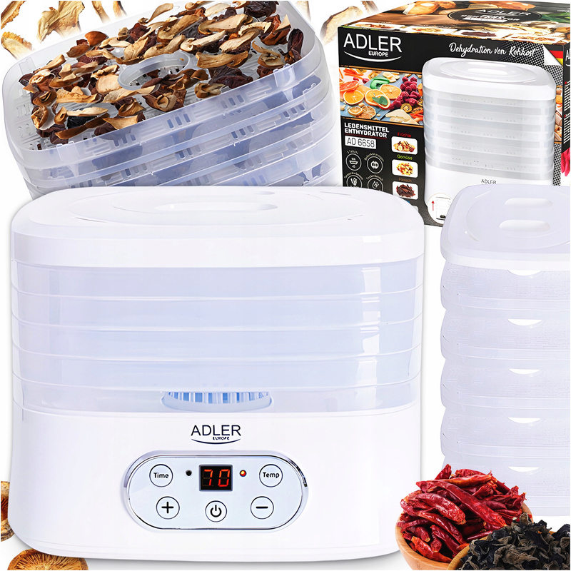 Temu Déshydrateur De Et De Fruits Avec De La Température, Déshydrateur Professionnel De Légumes Et Avec Minuterie, Déshydrateur Silencieux Avec Système De Sécurité, Plateaux Transparents