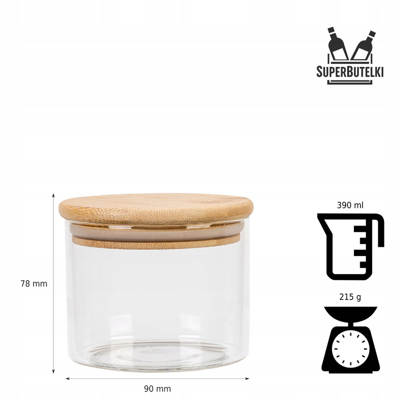 Spice Container, Glass for Storing Food 390 Ml - Kitchen Jar for Sugar, Tea, Loose Products Spice Container, Glass for Storing Food 390 Ml - Kitchen Jar for Sugar, Tea, Loose Products