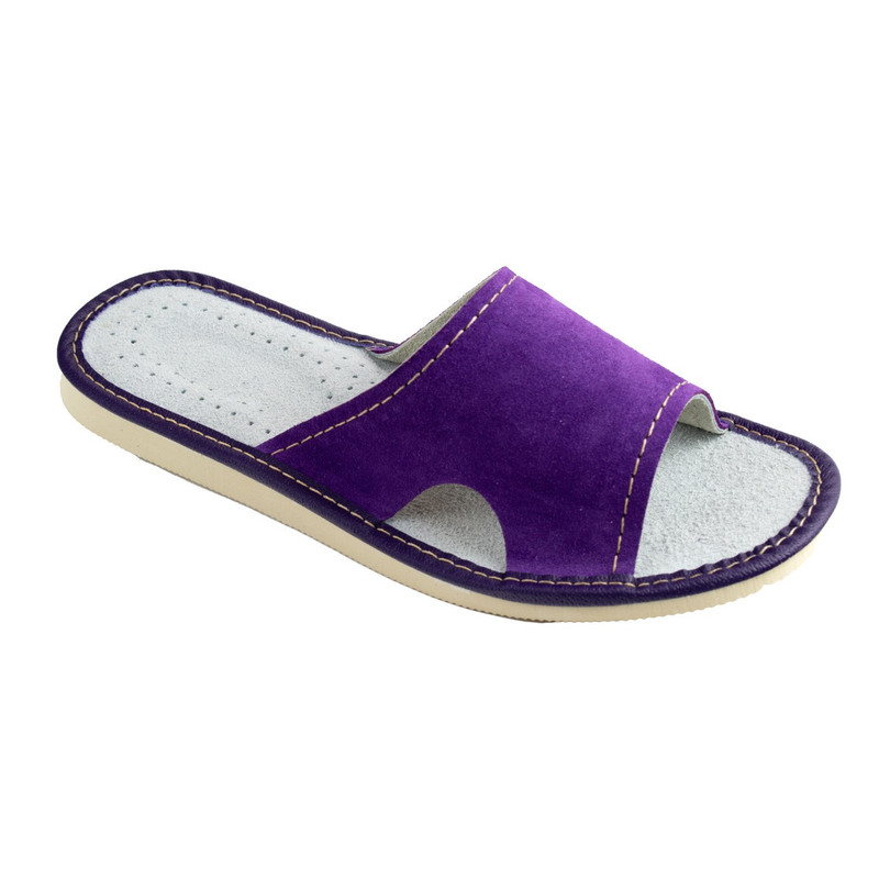 Image of Women's House Slippers With Side Cutouts, Leather Lace-up Women's Shoes - Size 055