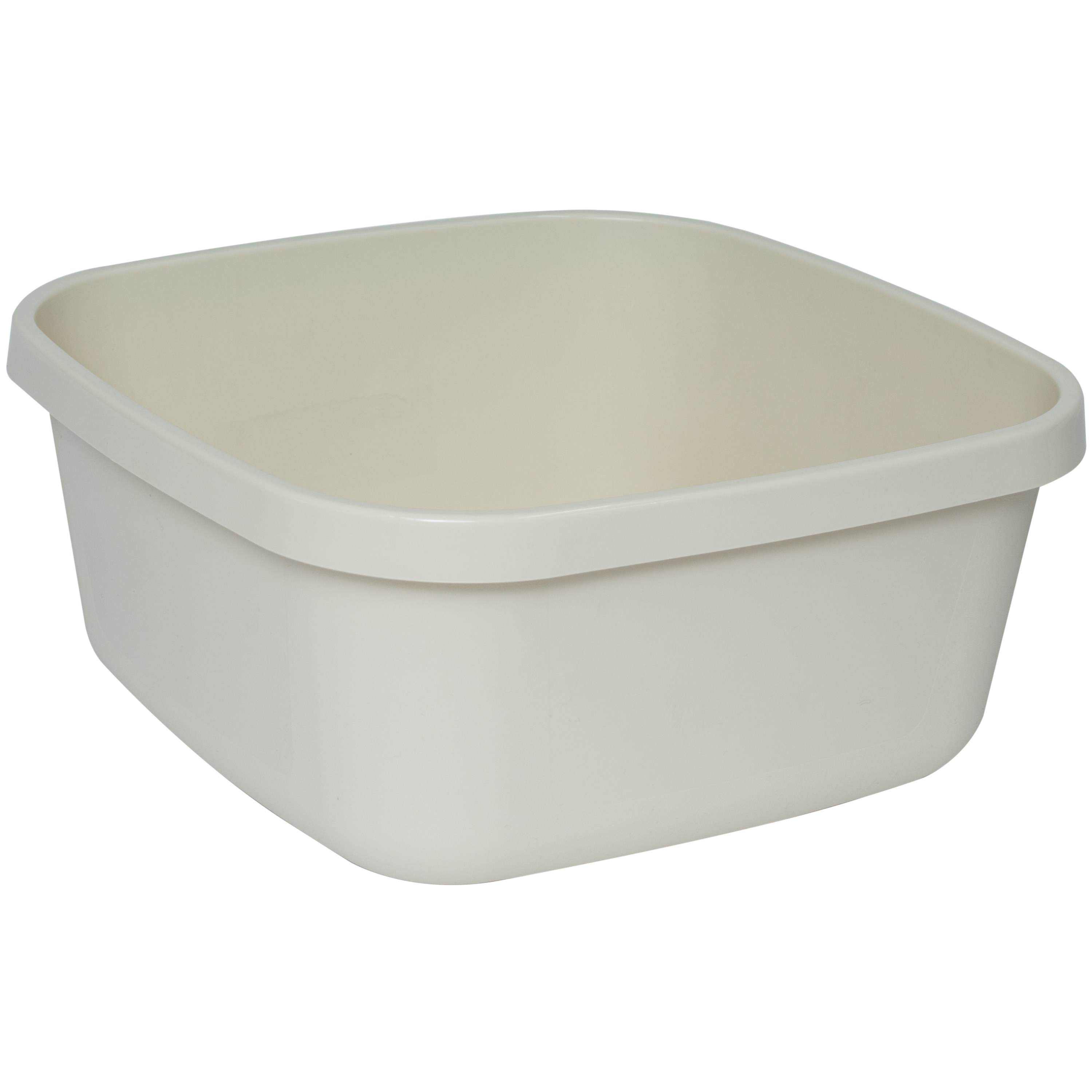 Image of 9 Liter Bowl - Square - 31x31x14cm - Beige - Washing Bowl Dishwashing Bowl Water Bowl - Plastic Sink Basin Tub Box - Camping Dishwashing Plastic Bowl
