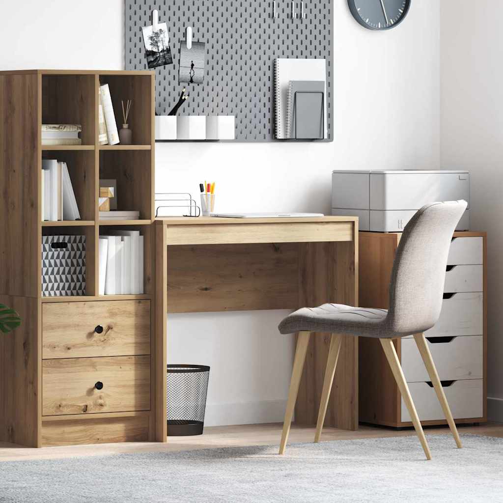 Image of Vidaxl Desk - Oak 80 X 40 X 76 Cm, Living Room, Modern Desk For Home, Compact, Long-lasting Writing, Minimalist For Students, Functional For Children