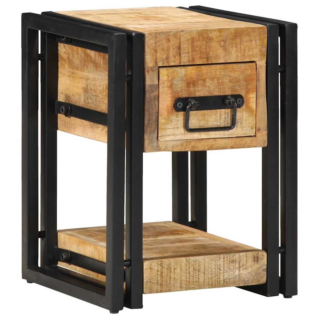 Vidaxl Brown Nightstand 30 X 30 X 40 Cm Solid Mango Wood, Rustic Bedside Table, Compact Storage, Sturdy Bedroom Organizer, Small Nightstand, Practical Furniture