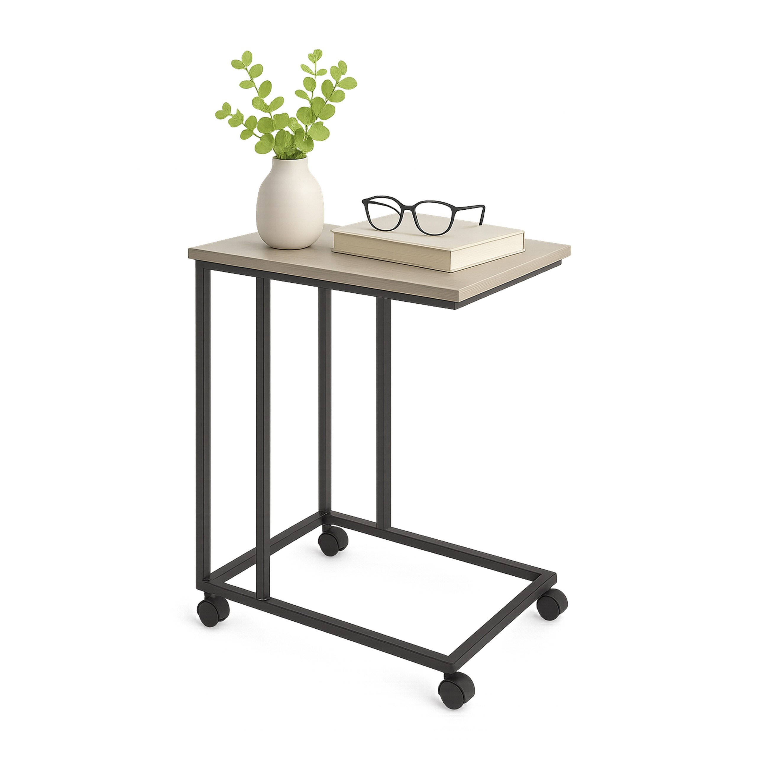 Image of Side Table In Grey/black - (w)50 X (h)68 X (d)35 Cm