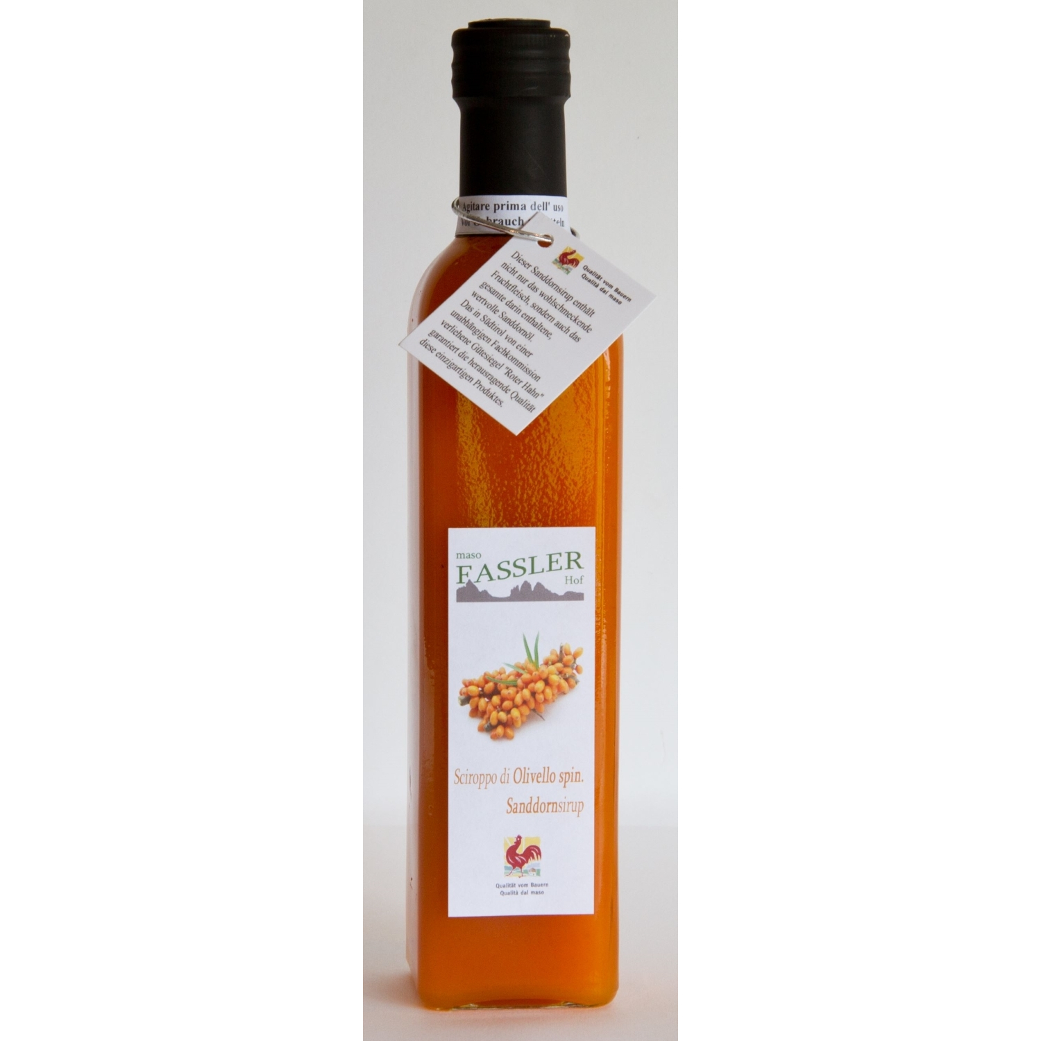 Image of Sea Buckthorn Syrup 490 Ml - Fassler Hof South Tyrol