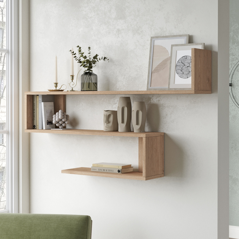 TEMU Estante de pared Kitee superficies de almacenamiento, estante flotante 120 X X 71.5 Cm, estantería para , estante colgante