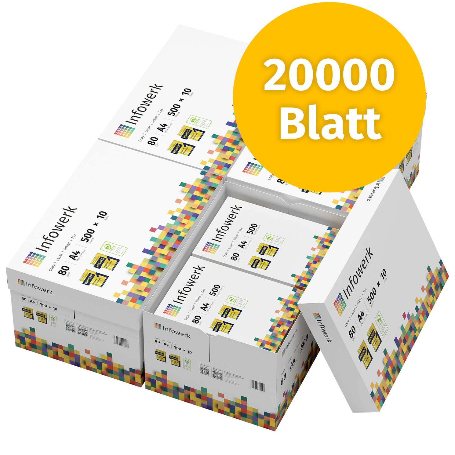 Printer Paper 20000 Sheets 40 X 500 A4 80g Pefc Certified