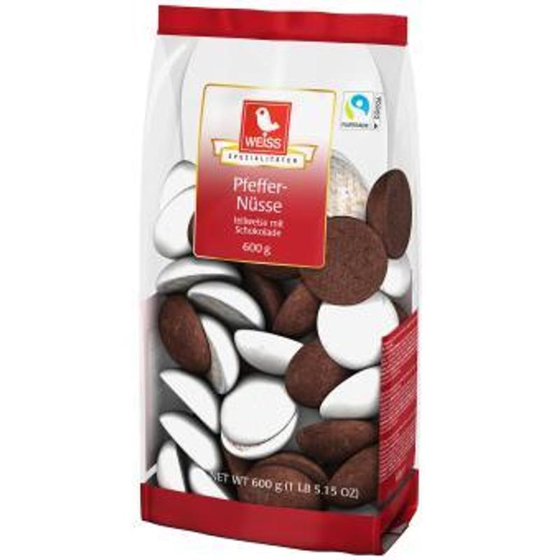 White Peppernuts Partially Chocolate-coated, 600g