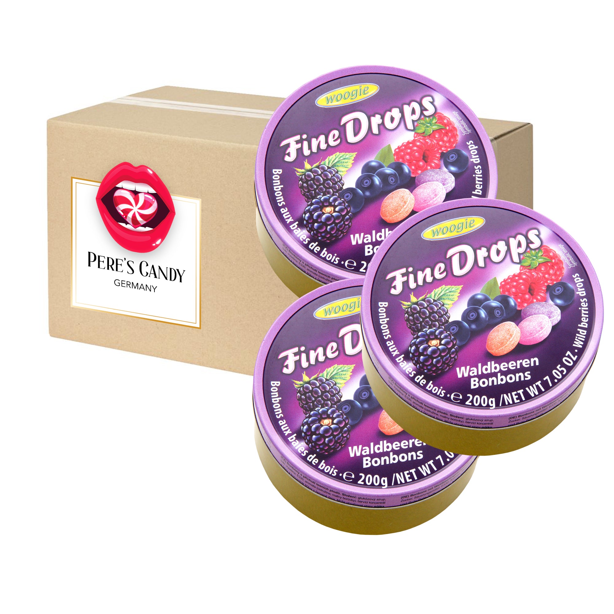 Fine Drops - Bonbons Sweet Treats Forest Berries Flavor 3x200g