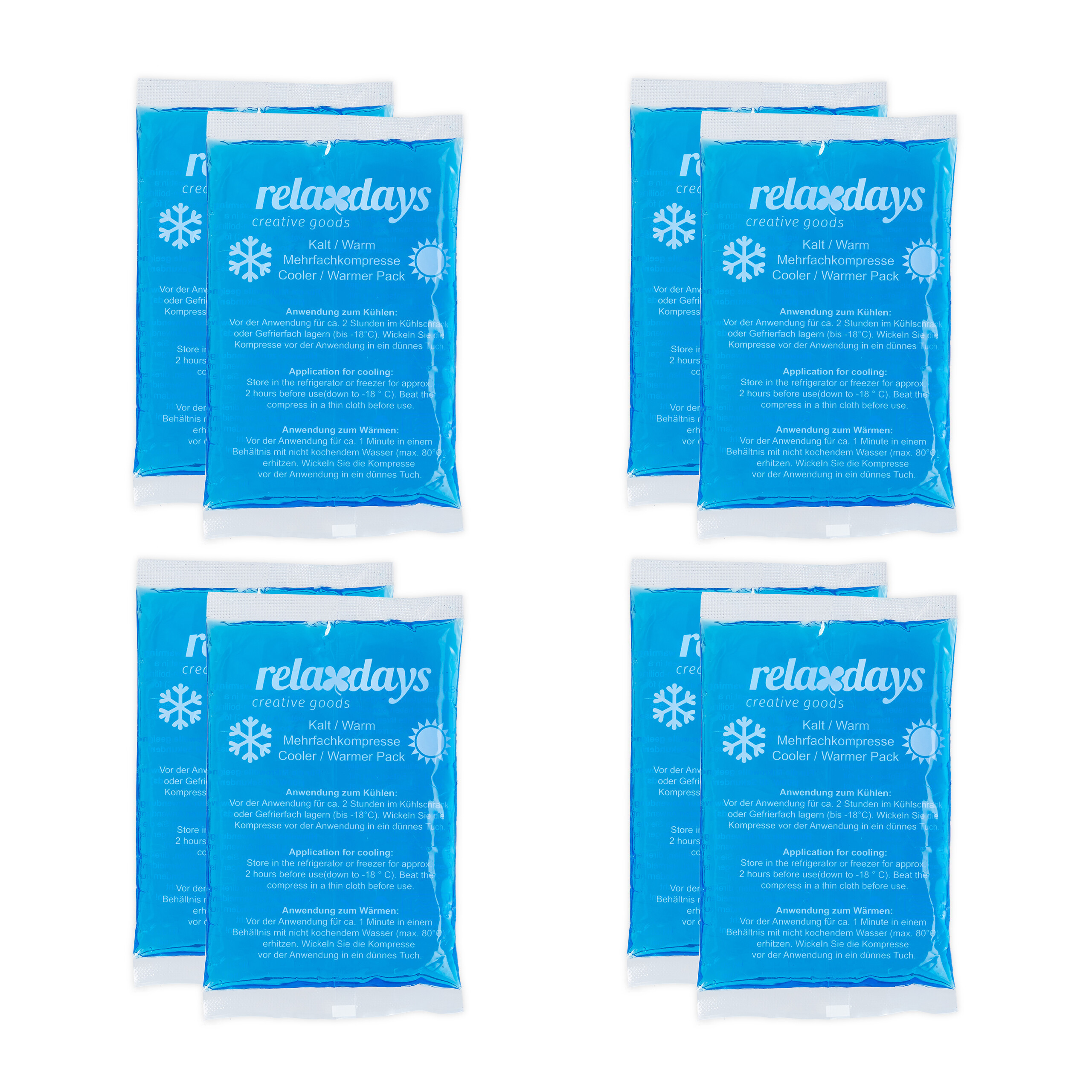 E-shop Kühlpads rechteckig 8er Set blau