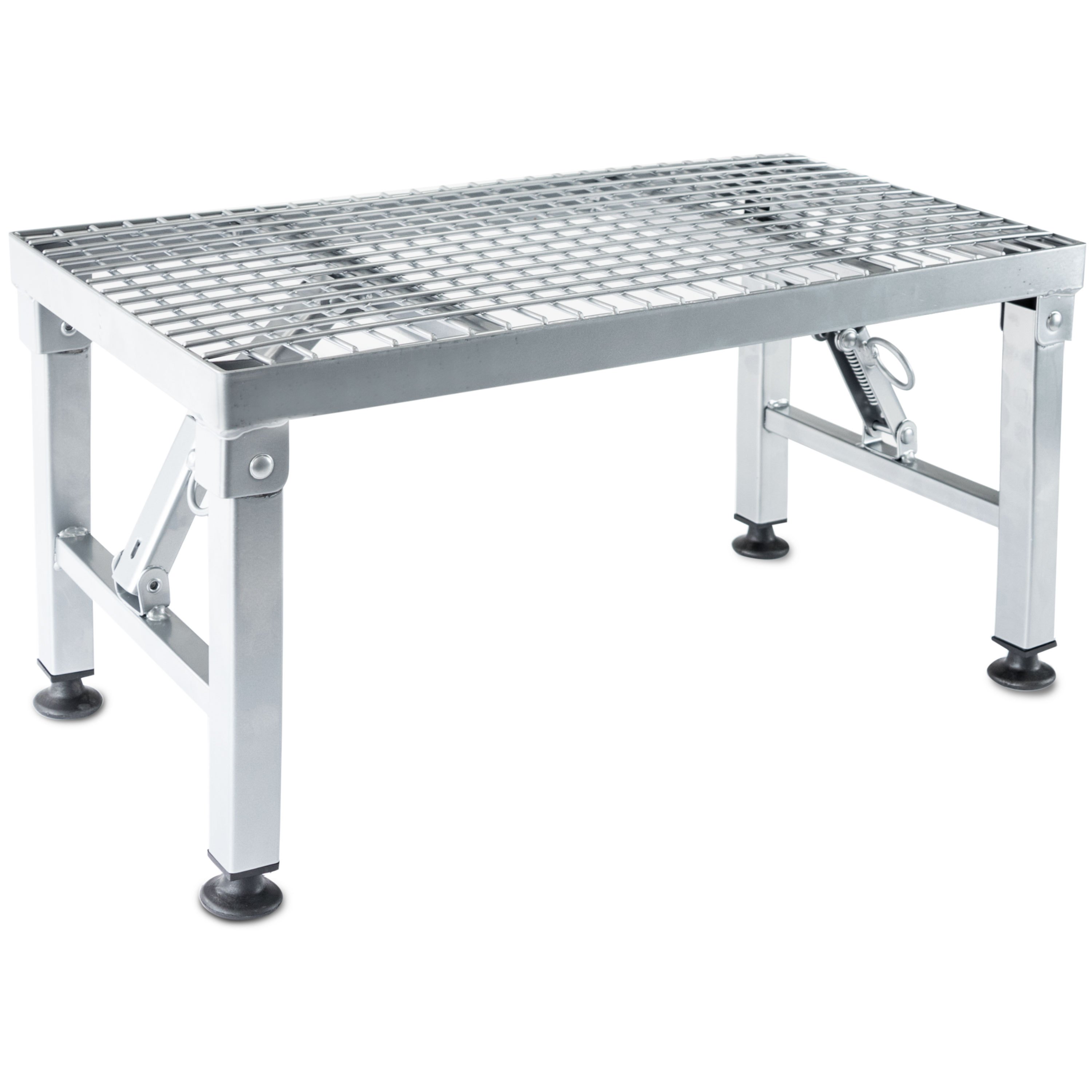 Image of Step Folding Step 50x26x26 Cm, Coated Steel, Up To 150kg Load Capacity, With Grating, Entry Aid, , Foldable, For And Motorhome, Footrest, Step Ladder