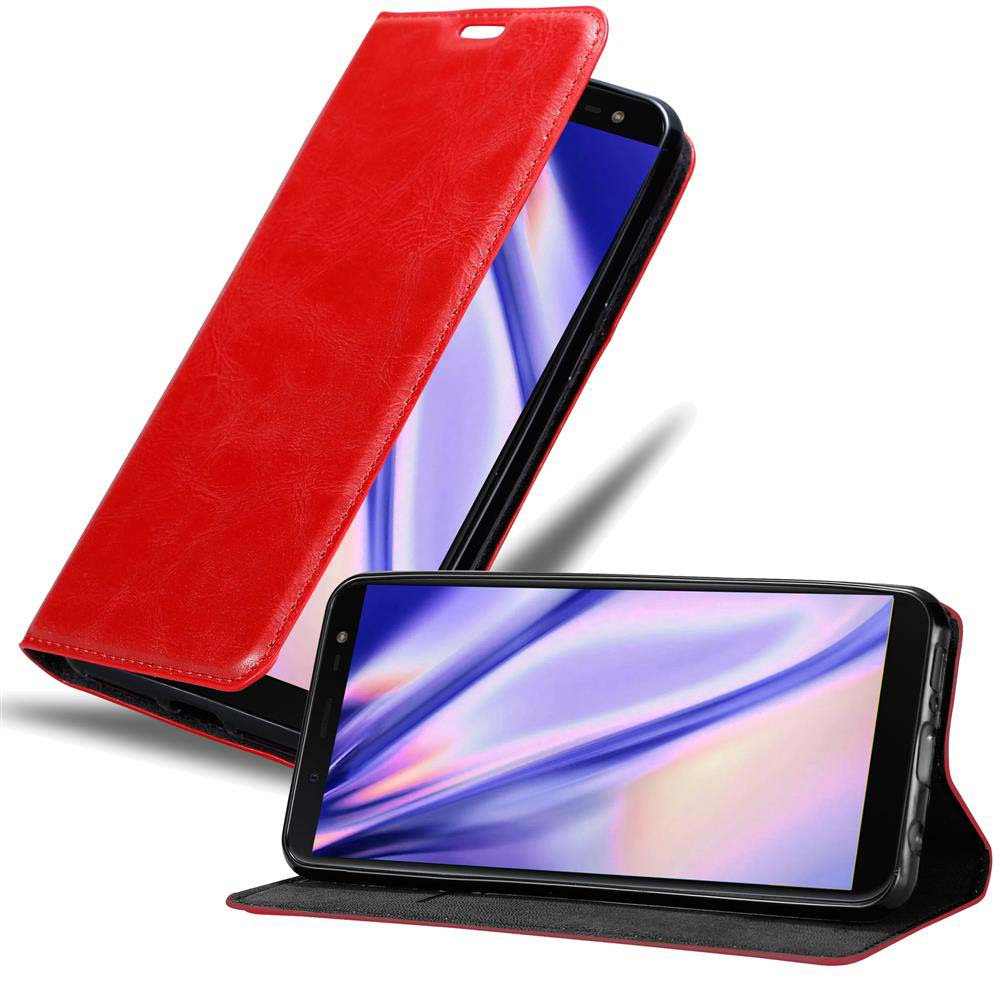 Image of Case Compatible For Galaxy J6 2018 Protective Cover With Magnetic Closure, Stand Function And Card Slot Flip Case Cover Phone Case Folding Case Book Bag