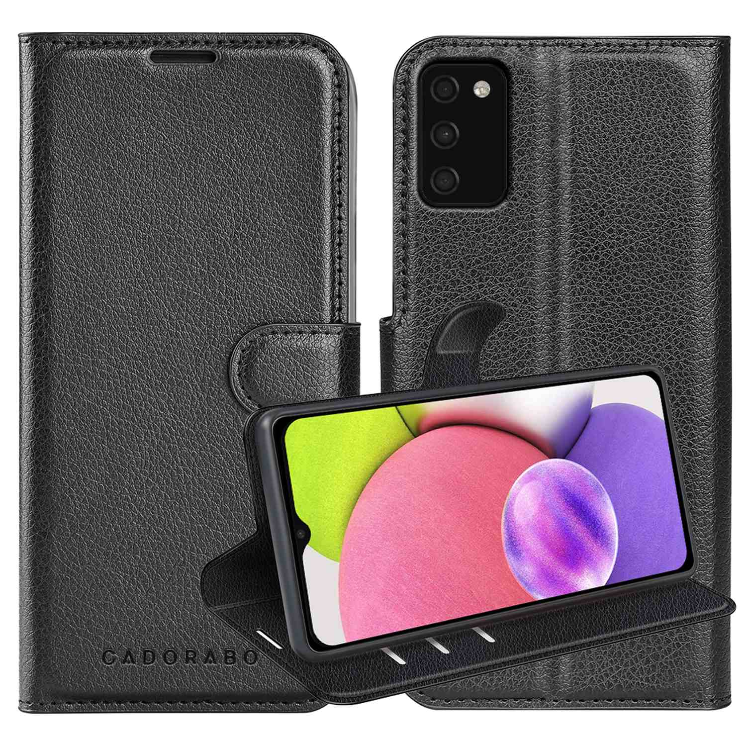 Image of Compatible For Galaxy A03s Case Protective Cover With Magnetic Closure, Stand Function And Card Slot Flip Case Cover Phone Case Book Bag