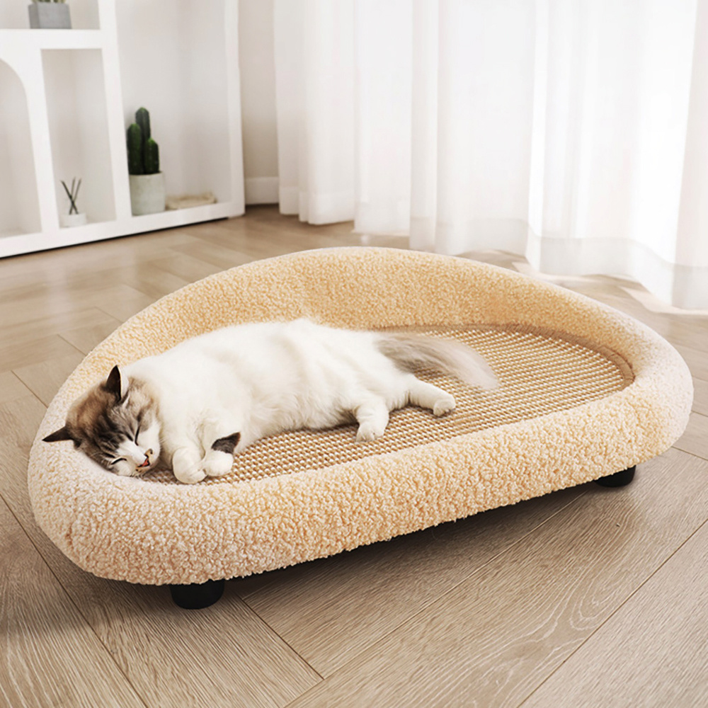 TEMU Cat Scratching Board Raised Cat Bed Cat Scratch Bed Pet Sofa Cat Nest Cat Bed Cave Grinding Claw Indoor Bedroom Livingroom 61x38x18cm