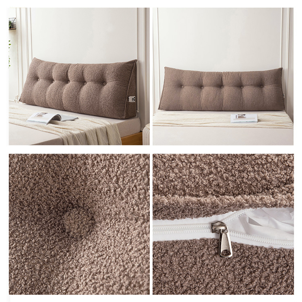 Oversized Teddy Velvet Bed Wedge Pillow for Back Support