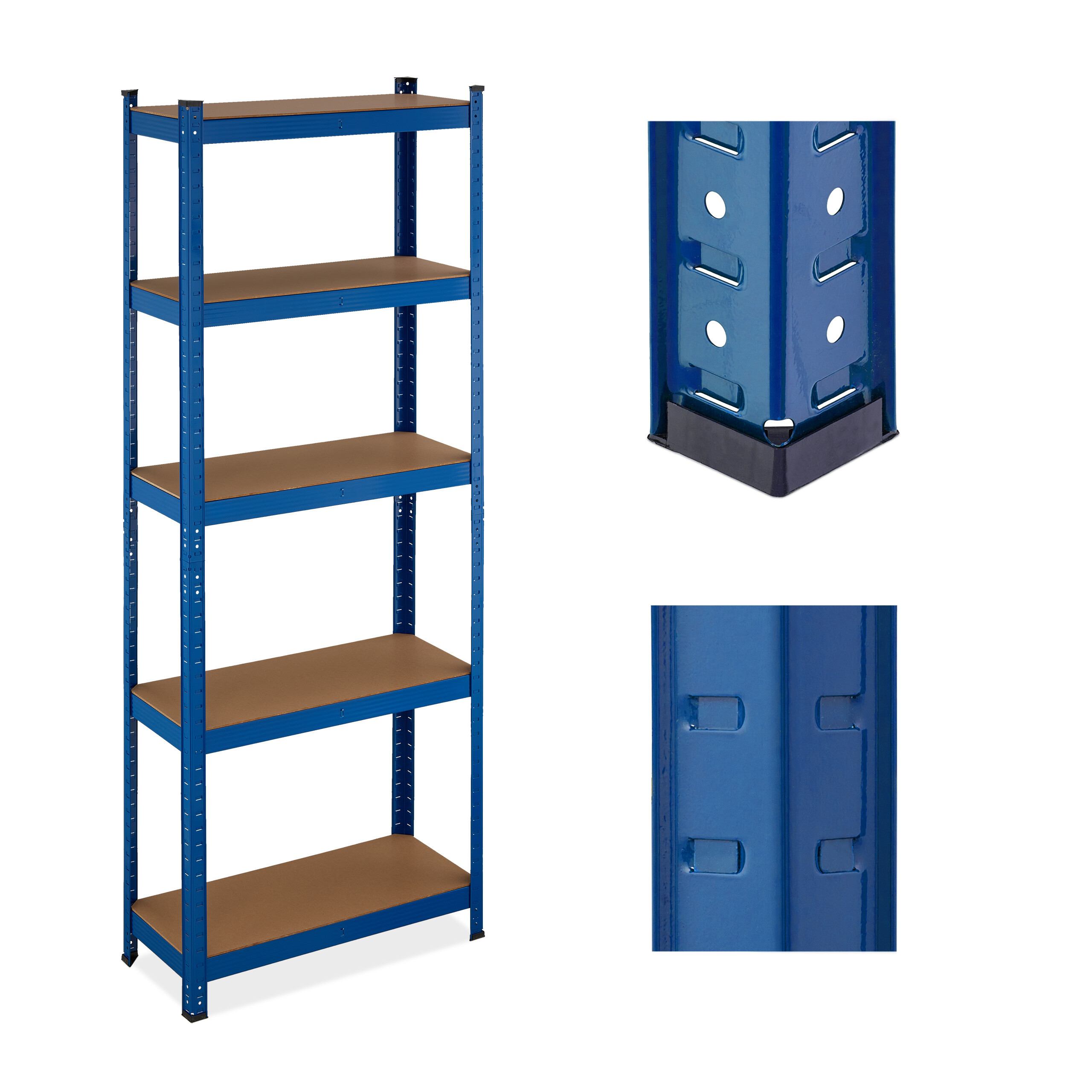 Heavy-duty Shelving Unit In Blue - (w)70 X (h)180 X (d)30 Cm