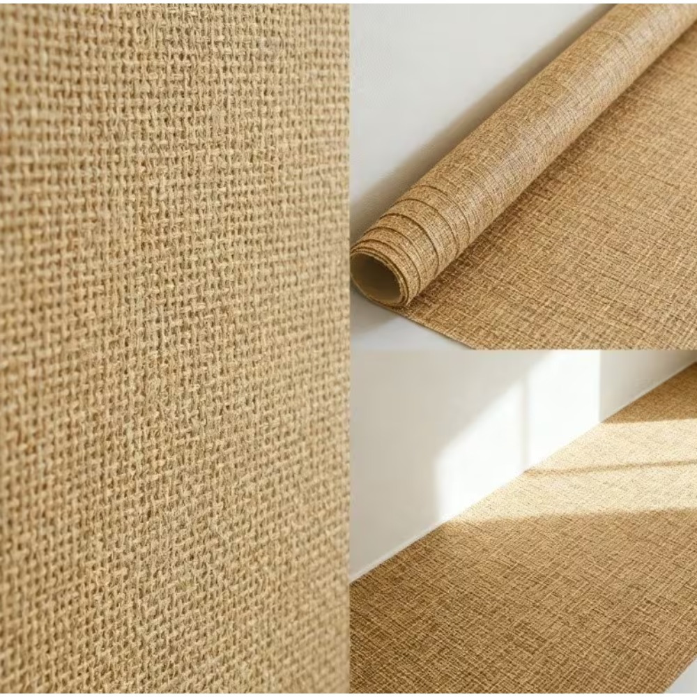 TEMU 5pcs Self-adhesive Brown Burlap Rolls Heavy Duty Natural Craft Fabric For Home Decoration, Furniture Repair & Gift Box Wrapping Diy