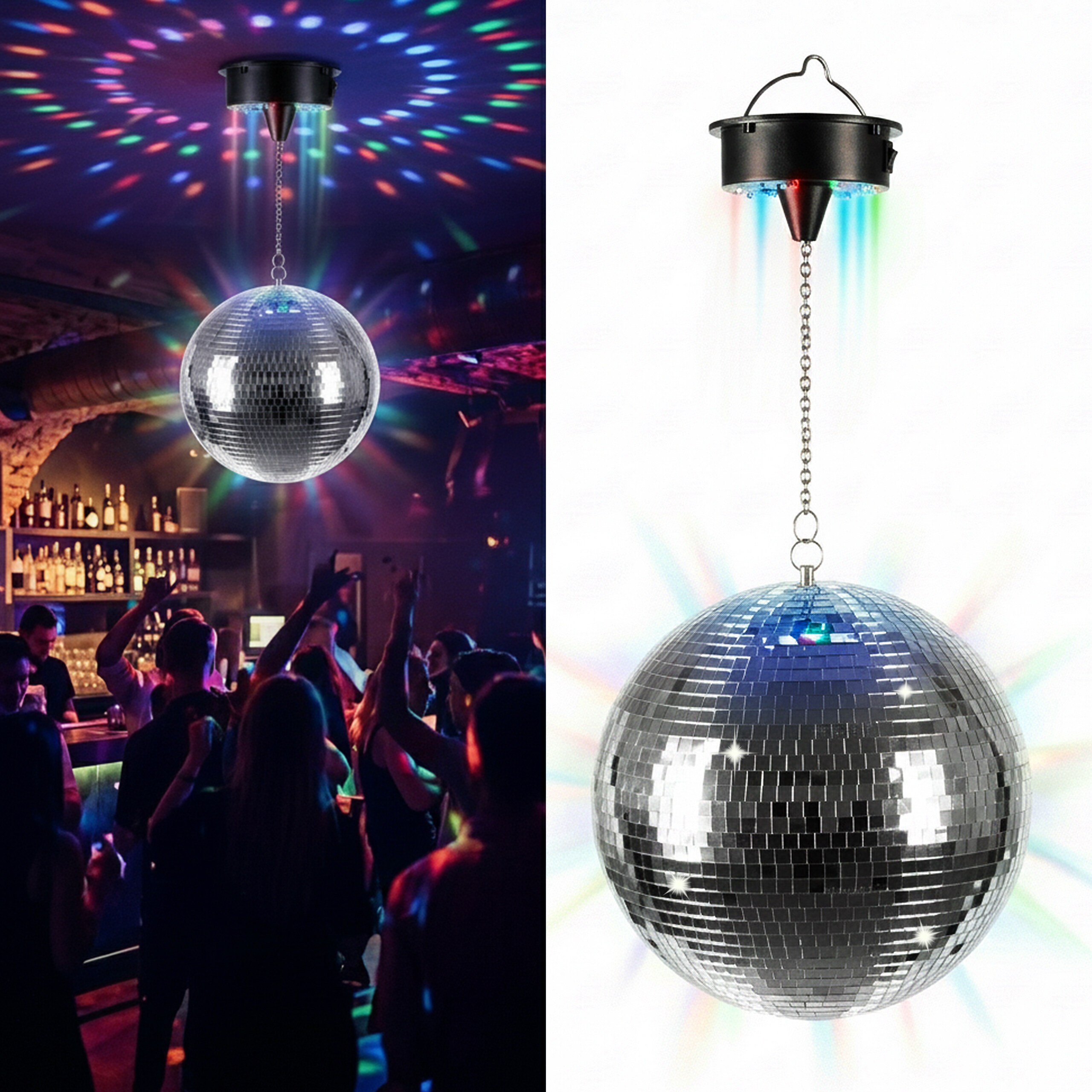 Image of Silvery/black Disco Ball - Ø 25 Cm