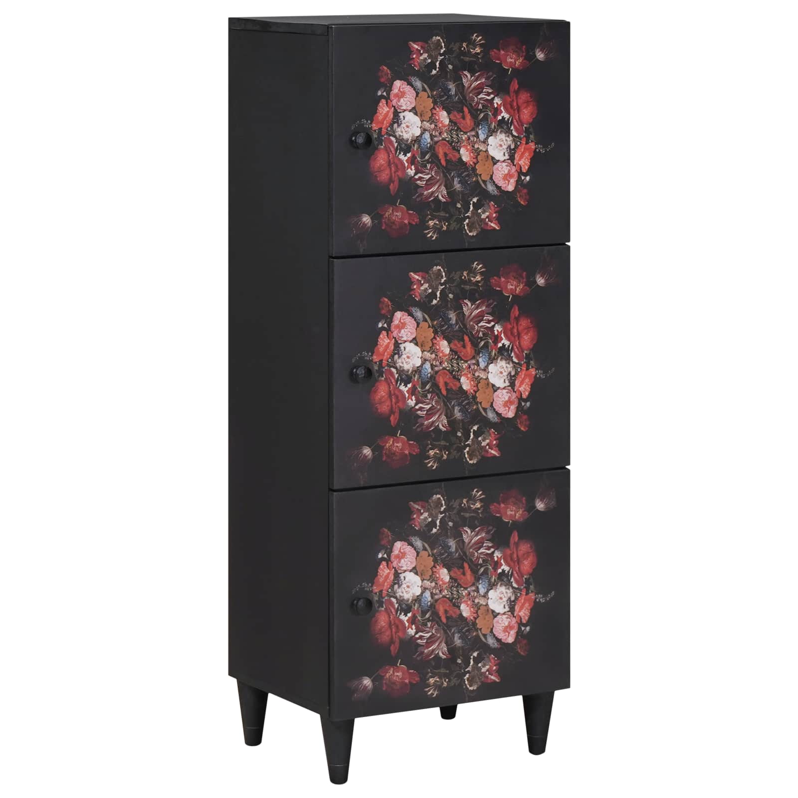 Image of Vidaxl Storage Cabinets Multicolored 40 X 33.5 X 110 Cm Solid Wood Mango, Modern Living Room Storage Cabinet, Rectangular Media Unit, Stylish Shelf, Practical Furniture For Decor