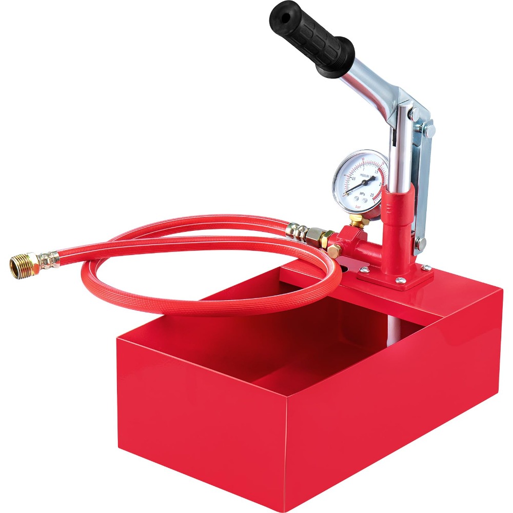 Image of 5-liter Manual Heating Test Pump – 25 Bar Test Pressure With 1/2" High-pressure Hose – Hand Shut-off Pump For Leak Testing, Filling & Maintenance Of