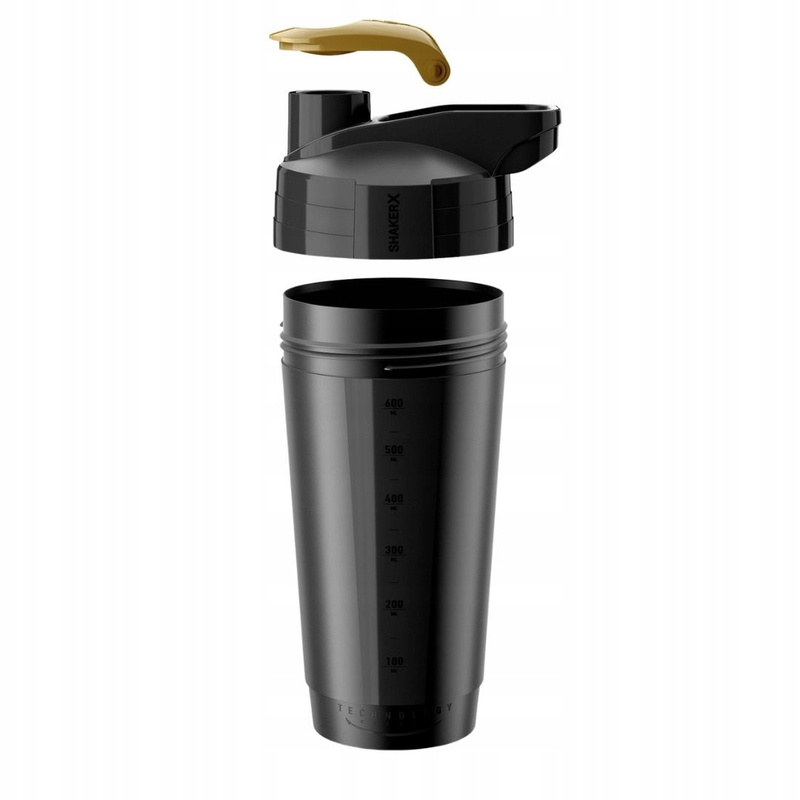 Nokaut Premium 700 ml Smartshake Boca Mješalica - Fitness & Teretana Dodatak - Nepropusna, Bez BPA, Integrirana Mjerna Skala, Izdržljiv Zlatni Otisak
