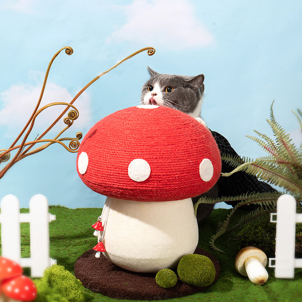 Cute Mushroom Cat Scratching Post, Fun Shaped Scratcher