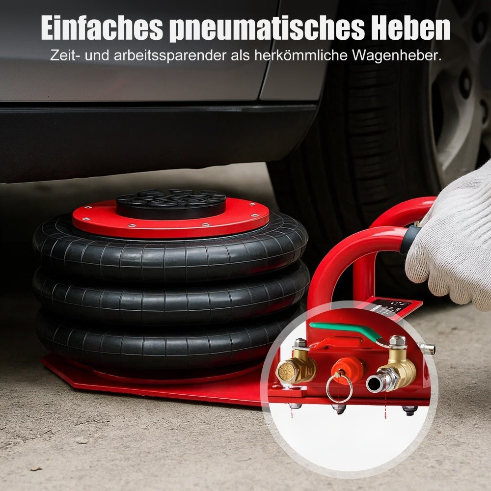 Image of A With A Lifting Capacity Of 7,700 And A Lifting Height Of 16.5 Inches (40 Centimeters) - This 3.5-ton Airbag Jack Is A Universal Tool For Car Repair.