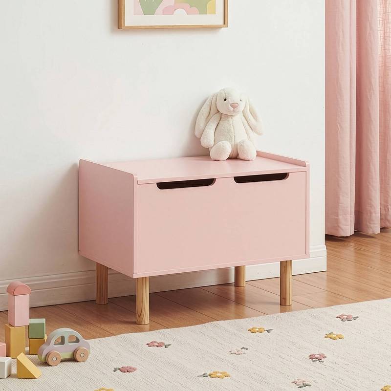 Image of Toy Box With Lid 60 X 40 X Pink