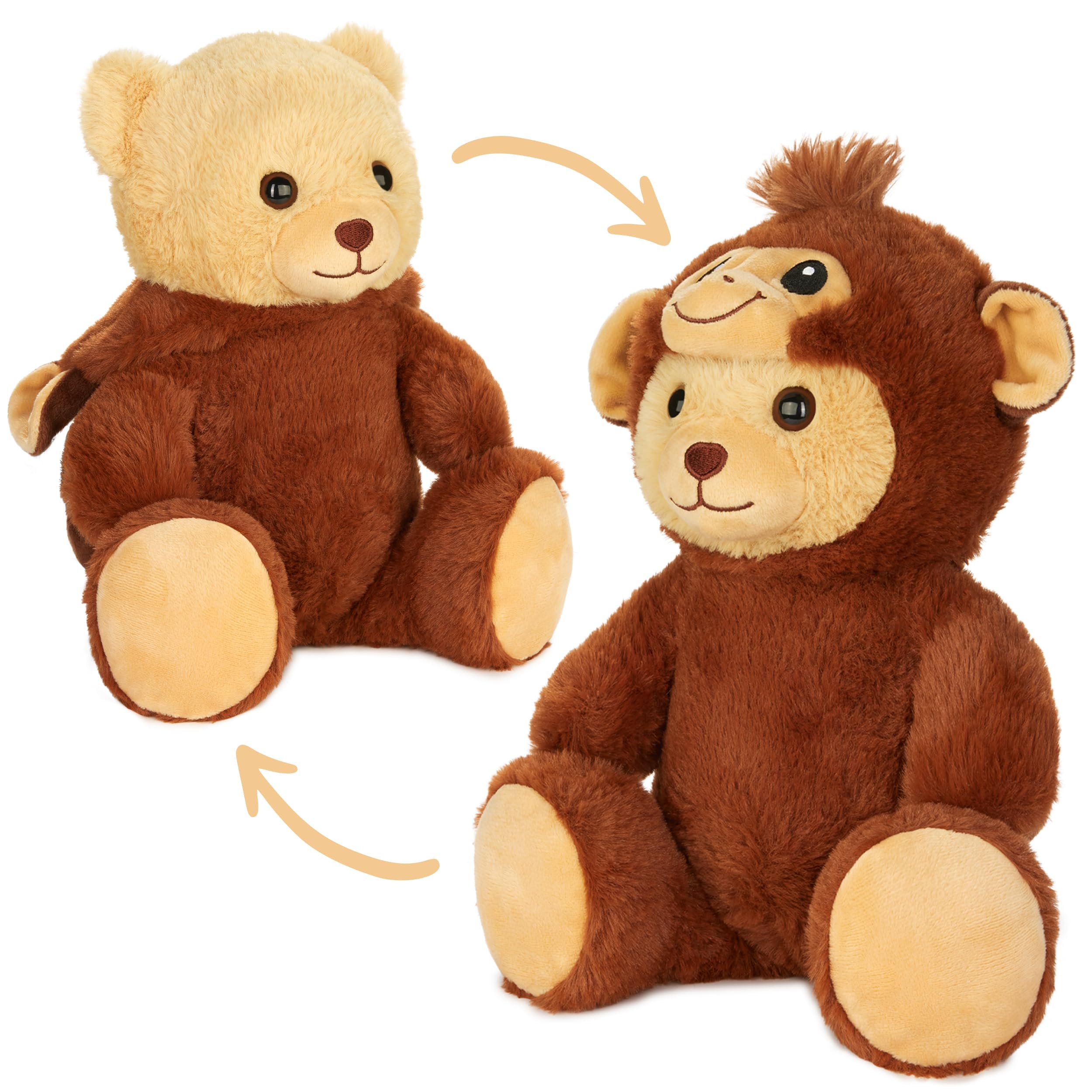 Image of Teddy Monkey - 25 Cm Teddy Bear In Monkey Costume With Hood - Plush Toy For Cuddly - Gift For Children