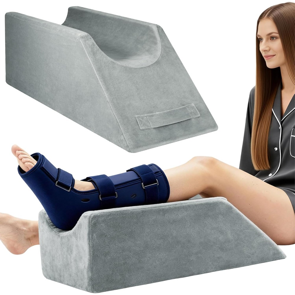 Image of Leg Pillows With Memory Foam, Washable Knee Support Wedges, Foot Rest