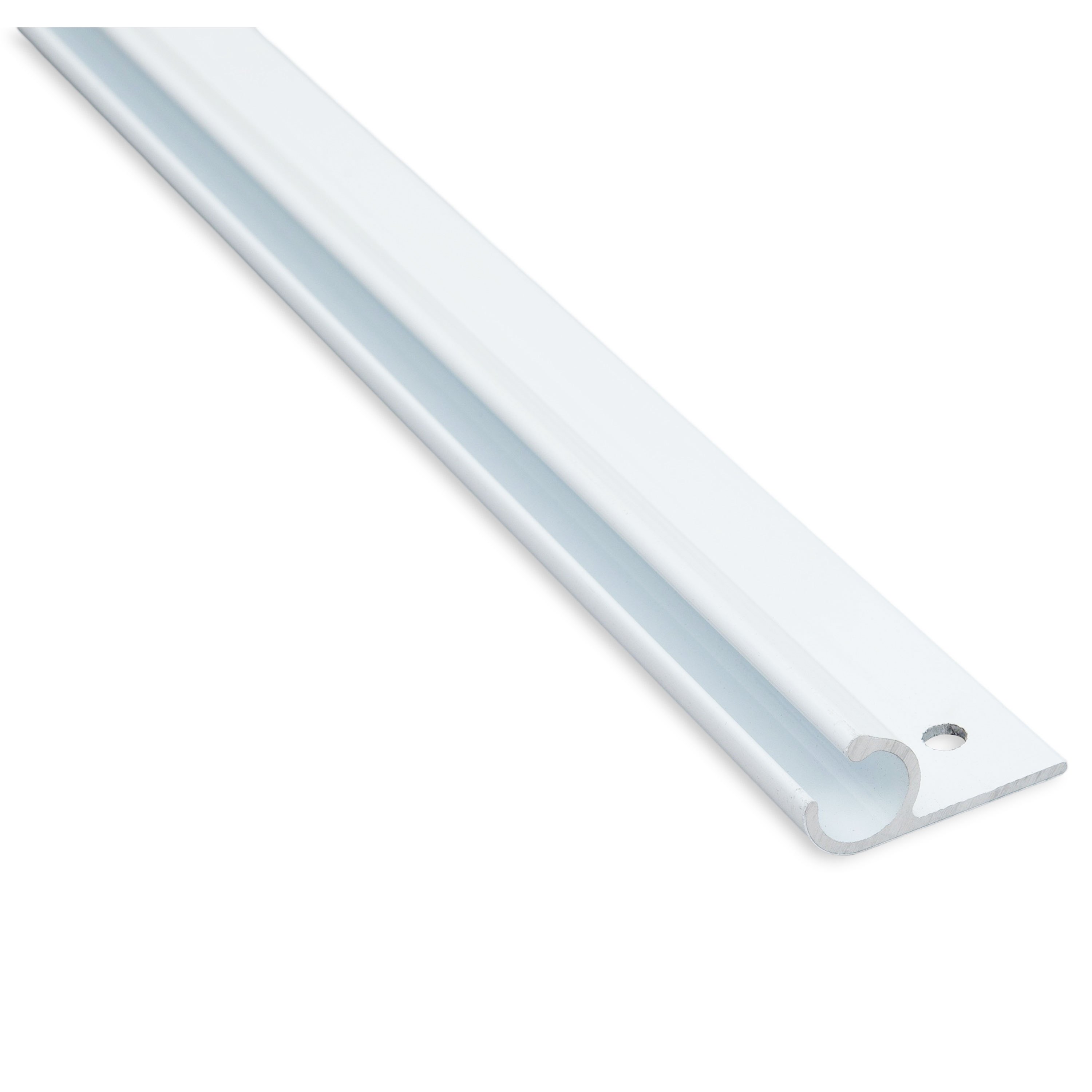 E-shop Alu Kederschiene - 1,2 Meter - Kederleiste - Neigung 45° - Ø10mm (passend für 7-9mm Keder) - Weiss Aluminium Kederprofil Leiste für Wohnwagen