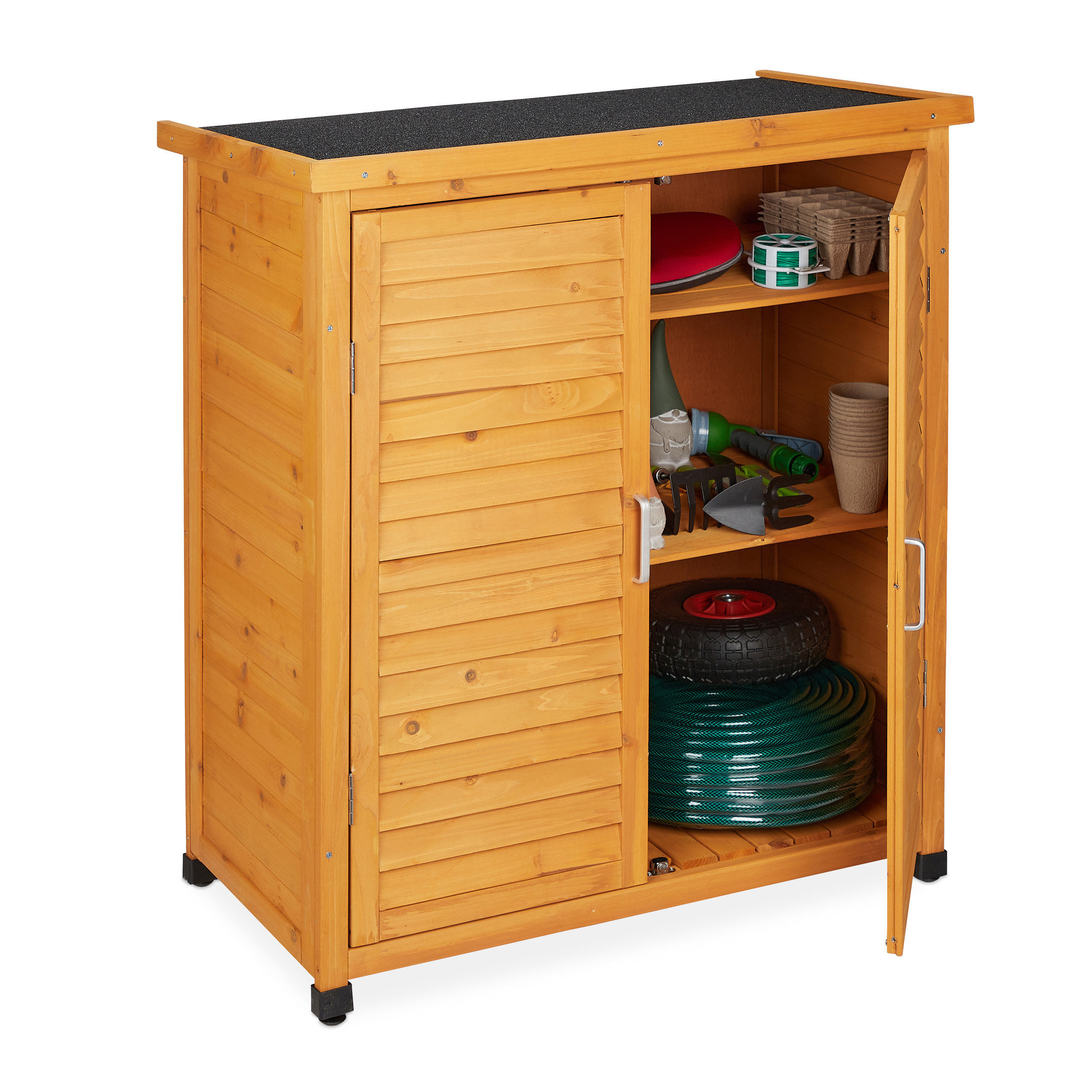 Garden Shed In Natural Finish - (w)86.5 X (h)97 X (d)47 Cm