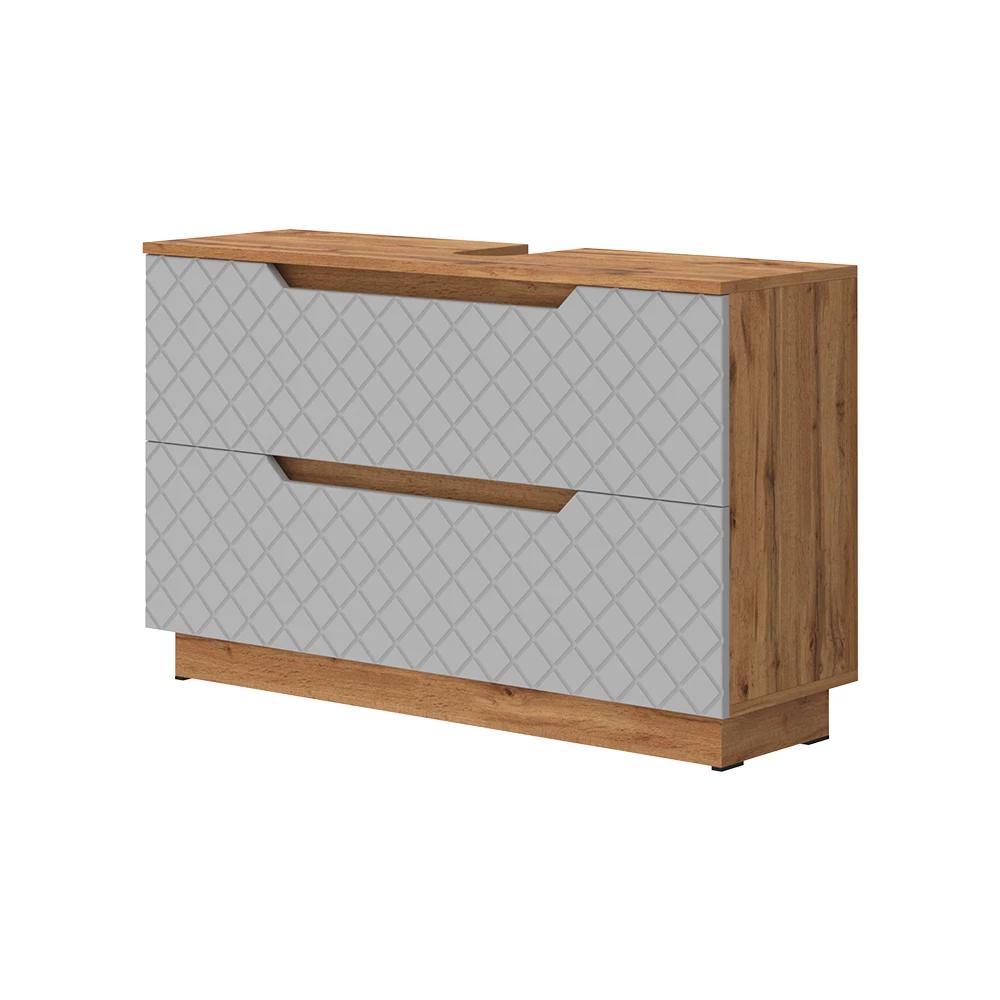 Gray 99.4 X 62.5 Cm Bathroom Vanity Cabinet With 2 Drawers, Under-sink Cabinet For Washbasin, Bathroom Furniture, 16mm Particle Board