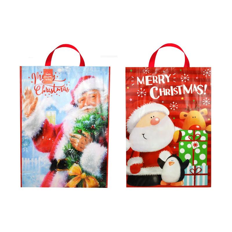 TEMU 2 X Jumbo Gift Bags Christmas Presents Extra Large Novelty Santa Red Set