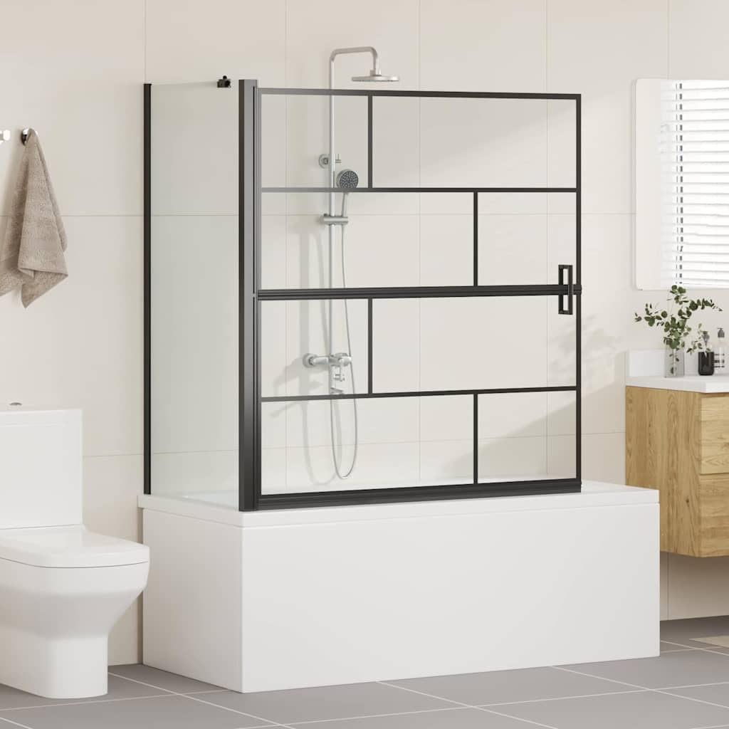 Mayfair Black and Transparent Bath Shower Screen