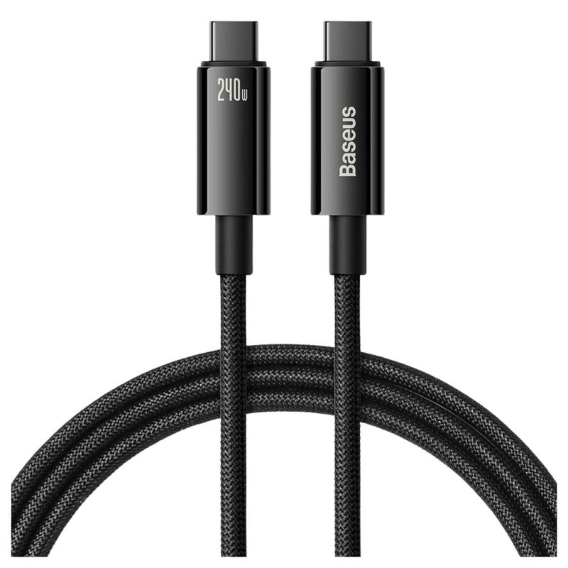 Usb-c To Usb-c Baseus Gold 240w Cable, Black, Fast Charging, Durable Construction, Compatible With Usb-.