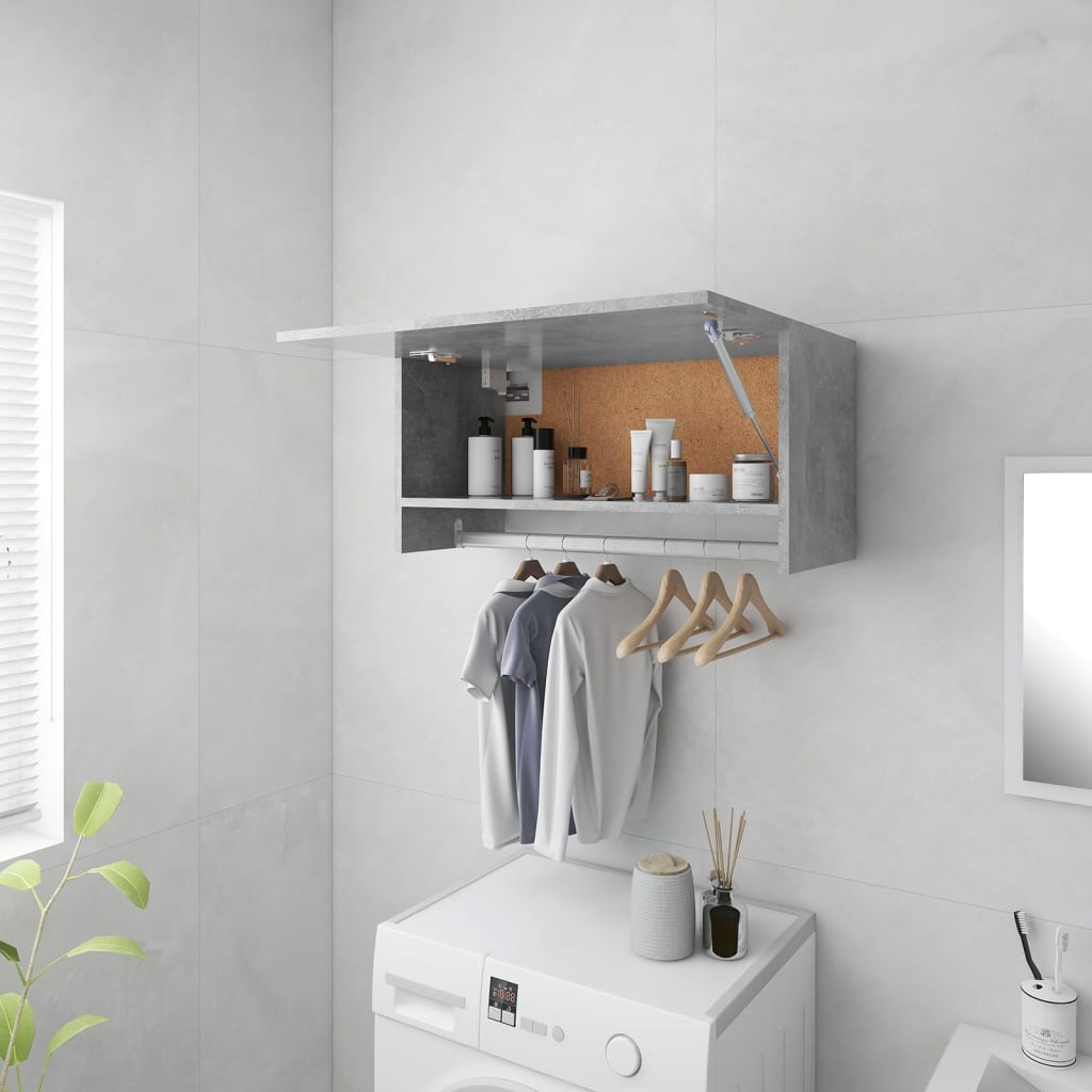 Image of Vidaxl Wardrobe Closet, Narrow Hallway Coat Rack, Wall-mounted Wardrobe With Hanging Rod