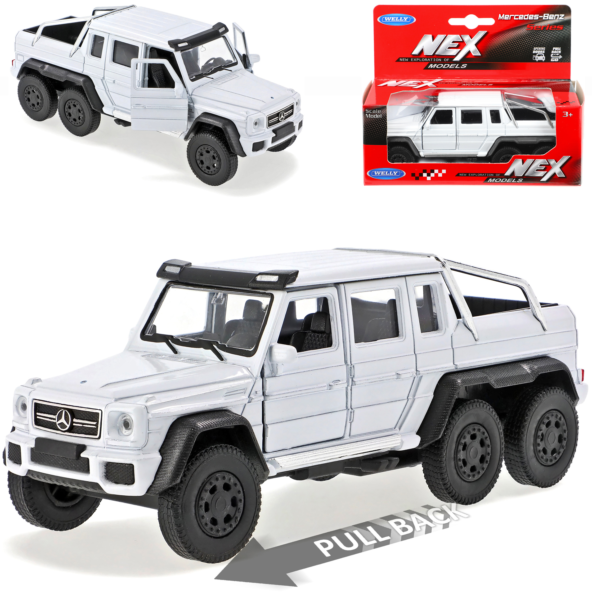 Mercedes-benz G63 Amg 6x6 White . 1/43 1/36-1/46 Welly Model Car