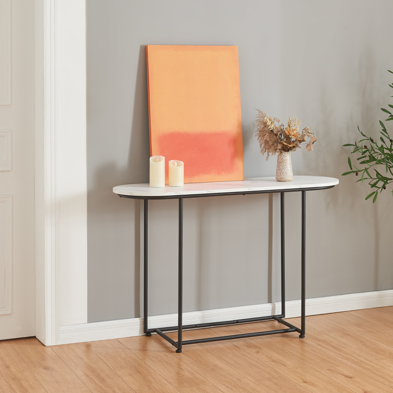 Console Table Nordfron 120x40x75 Cm Marble. White
