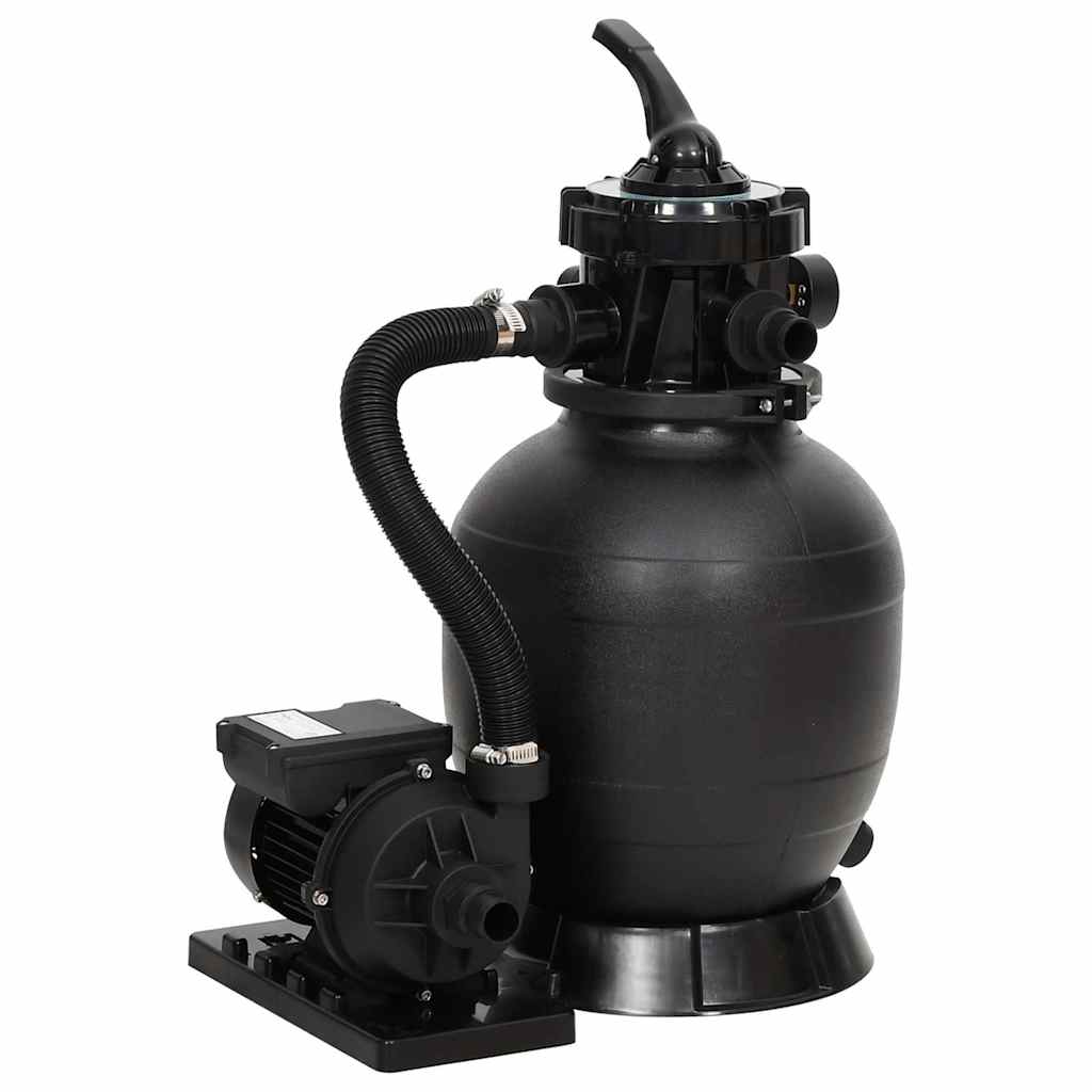 Image of Pool Sand Filter With Valve, Sand Filter System, Sand Filter Pump, Filter Basket With Easy-to-read Pressure Gauge, Black