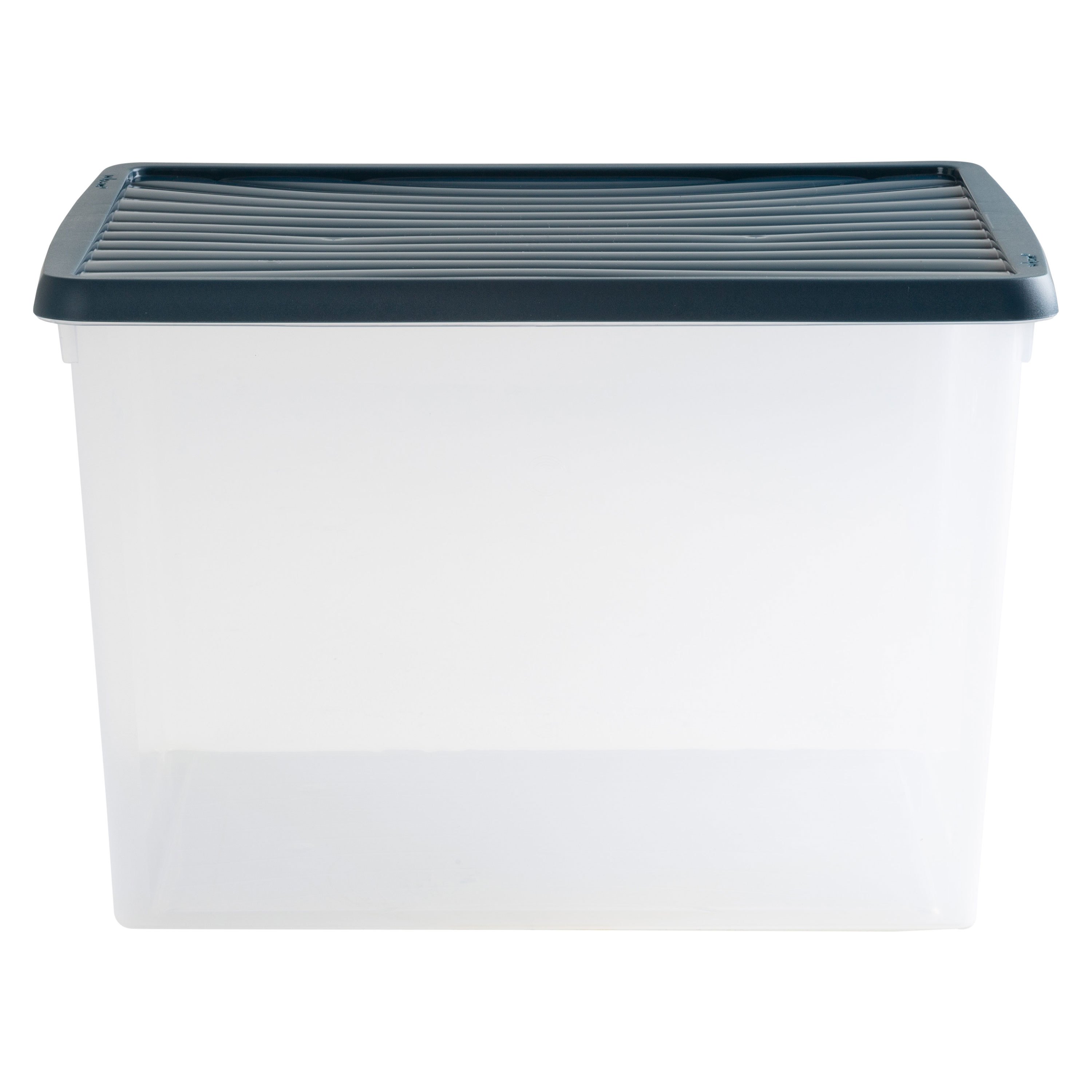 Storage Box - 50 - Archive Box For 6 File Folders In Dina4 Format 49x38.5x32 Cm - Transparent Navy Blue - Stackable - Archive Case Plastic Box Storage Storage