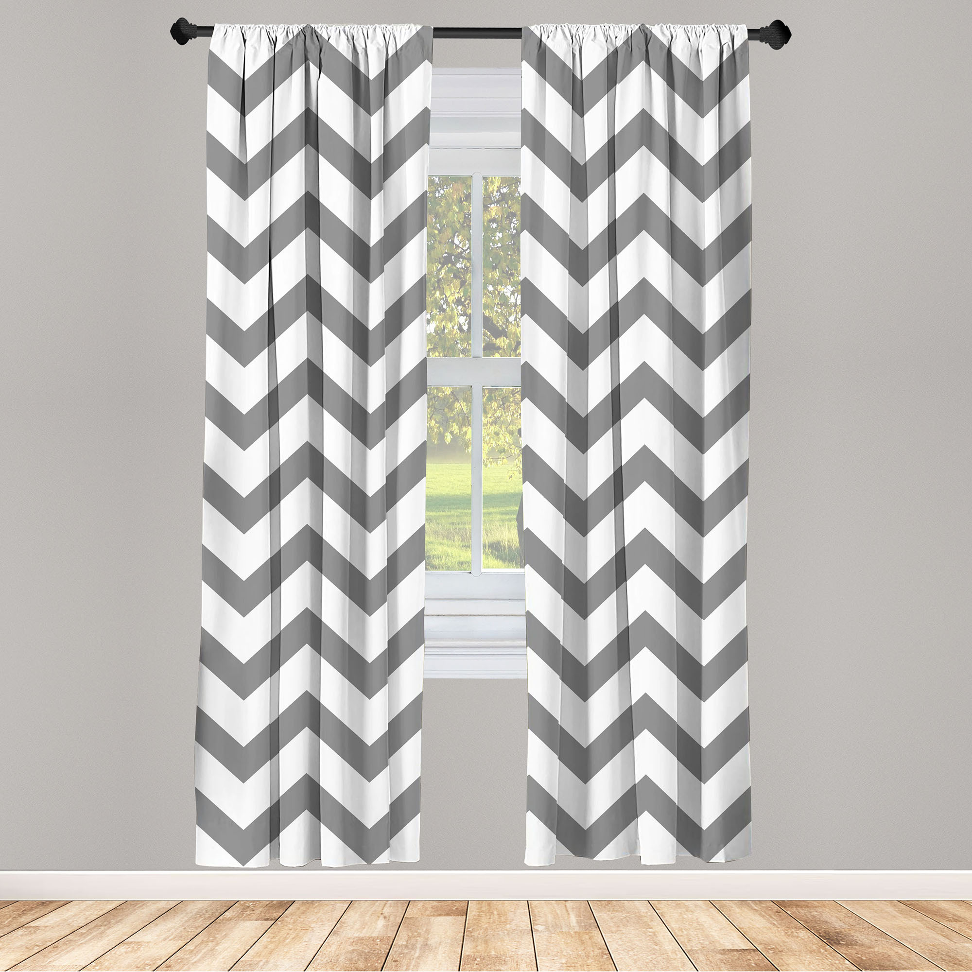 2 Panel Curtain Set With Rod Pocket For Living Room Bedroom, Lightweight & Semi-sheer, Soft Microfiber Fabric, Art Digital Printing