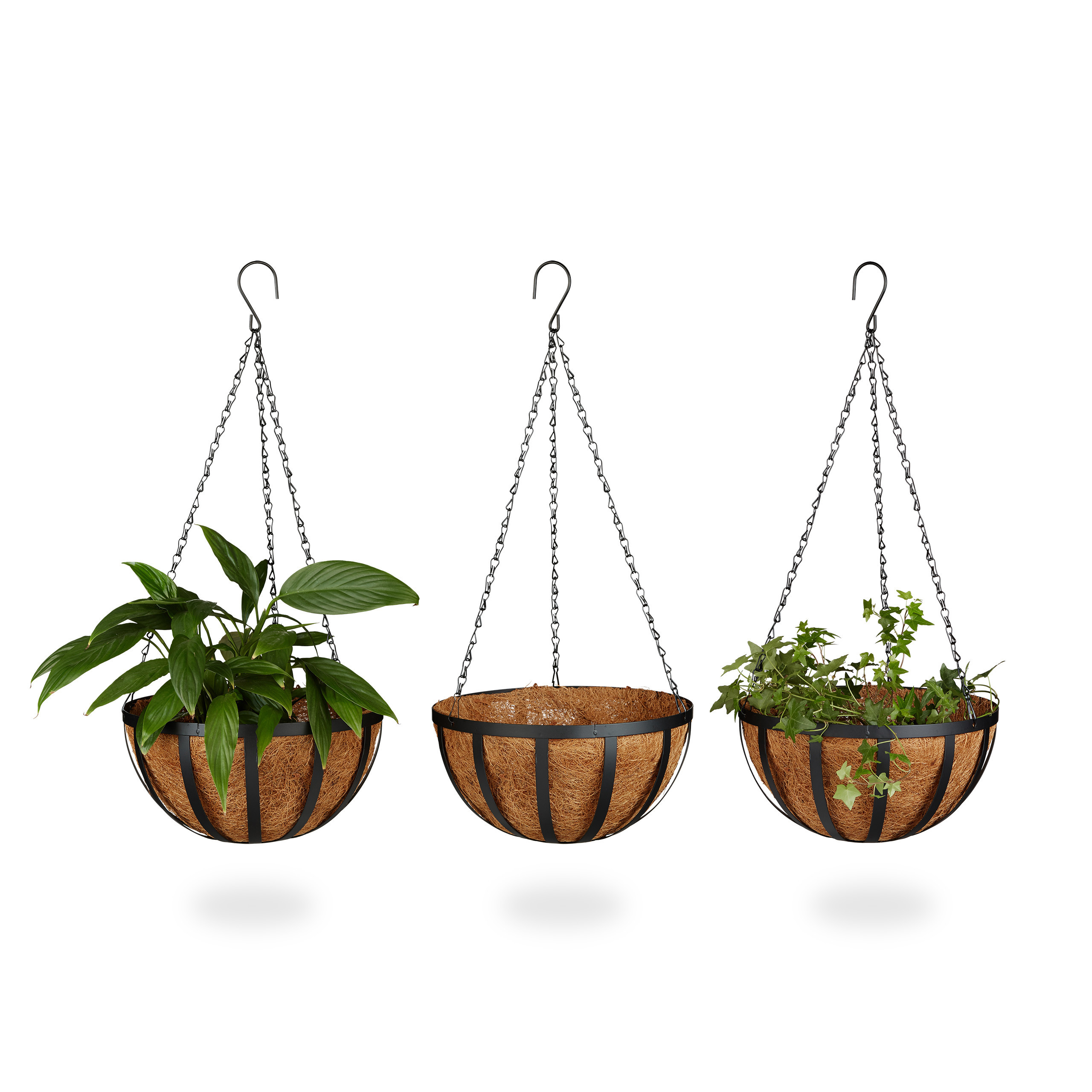 E-shop 3 tlg. Blumenampel in Braun -