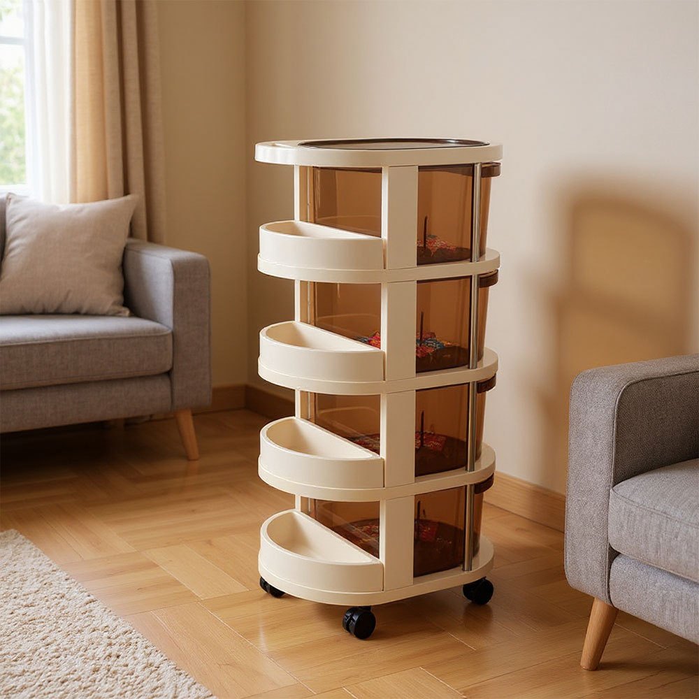 Plastic Drawer Storage Cabinet with Wheels, 4 Drawers