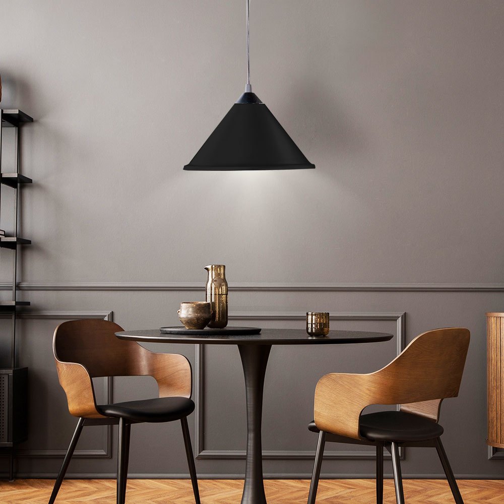 Image of Ceiling Pendant Light For Living Room, Hanging Spot Light, Black, Eglo 27049