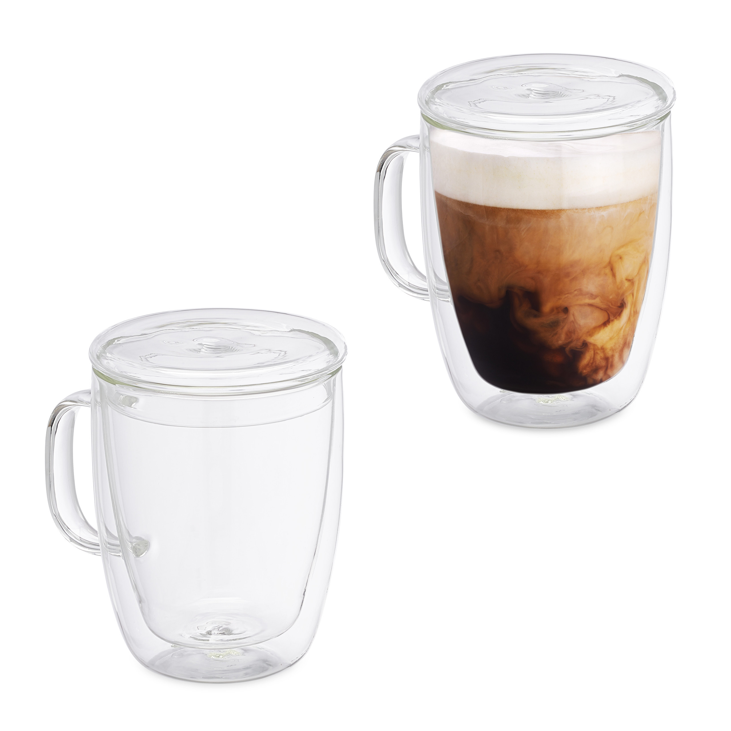 E-shop 2er Kaffeegläser Set in Transparent - 500 ml