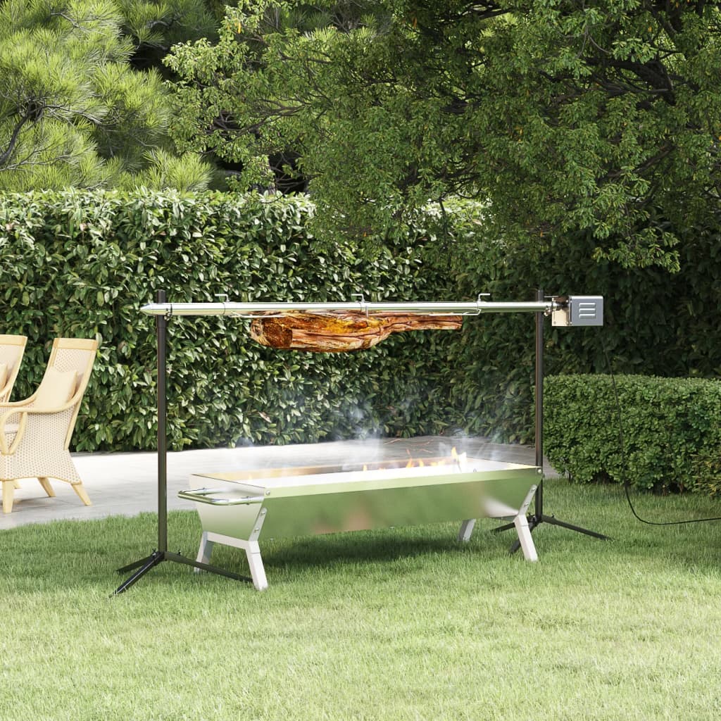 Vidaxl Silver Stainless Steel Charcoal Grill, Multiple Options