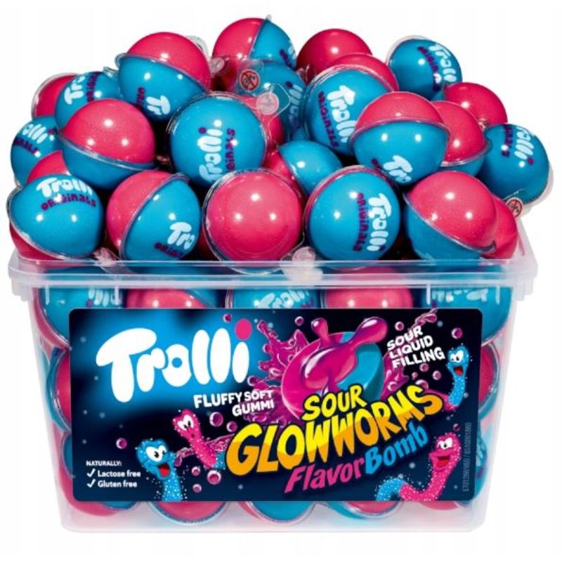 Trolli - Sour Fireflies - Flavor Bomb - Fruit Gummies - 60 Pieces - 1.128kg