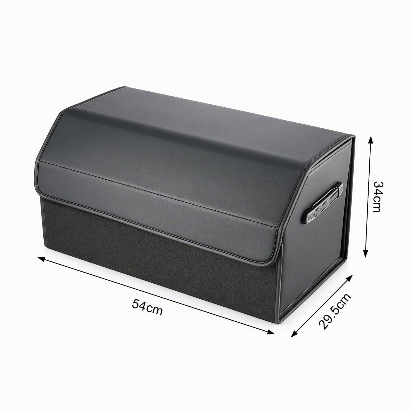 Image of Car Trunk Organizer Foldable With Lid Water-repellent Storage Box Made Of Artificial -resistant With Handles For Suv Sedan Camping Shopping Household (m: 54 X X )
