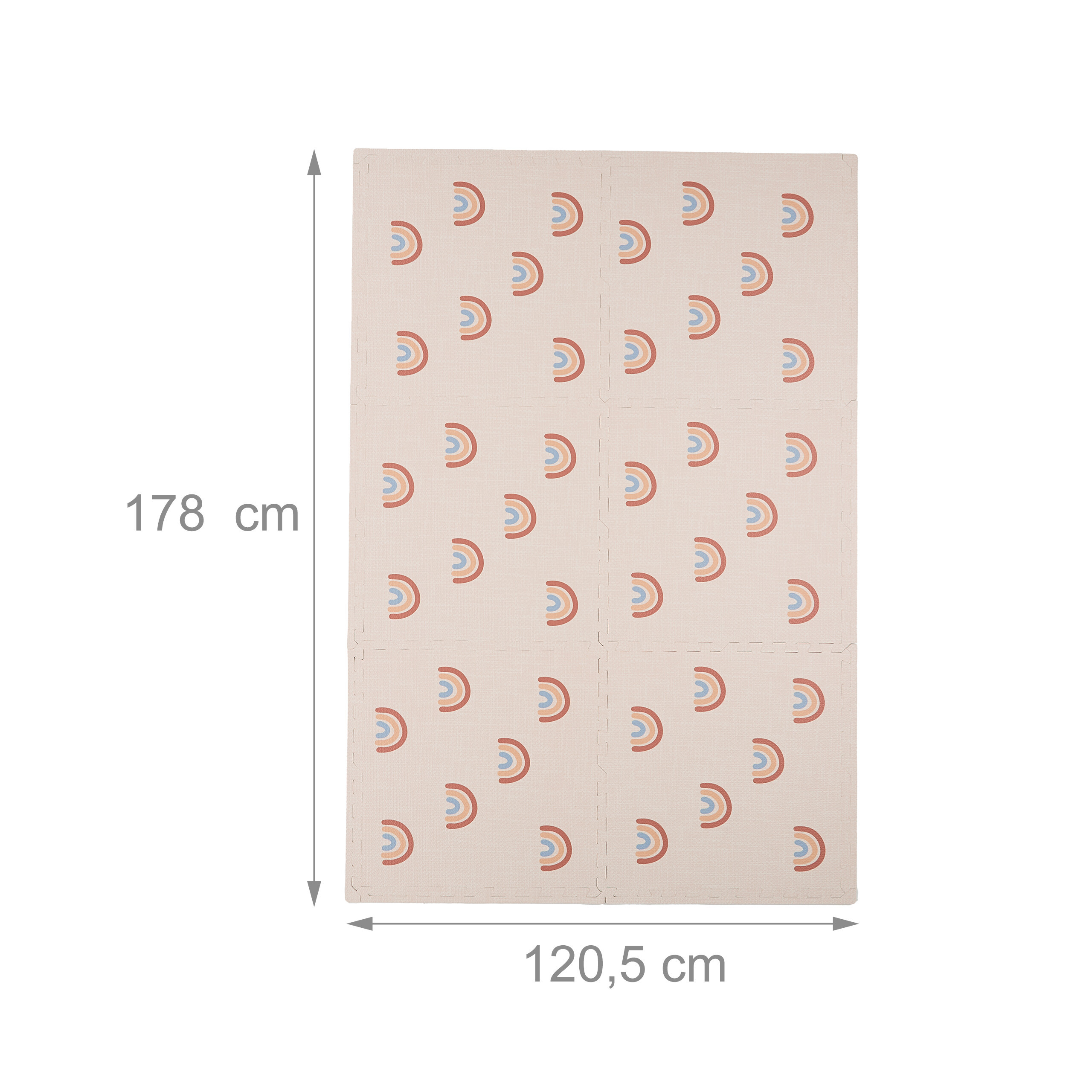 6 x Regenboog Puzzelmat in Roze